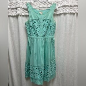 Anthropologie Meadow Rue Aqua Lace Dress